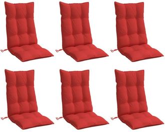 vidaXL Cojines De Silla Con Respaldo Alto 6 Uds Tela Oxford Rojo Vidaxl