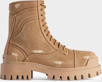 Balenciaga Men & apos;s Combat Strike Lace-Up Boots