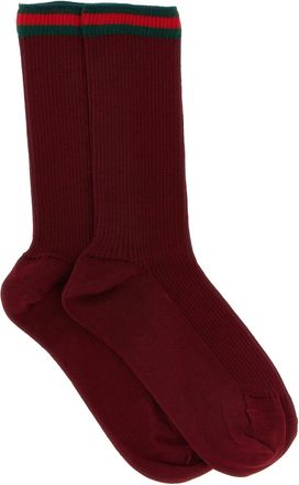 Gucci Nastro Web Socks Bordeaux