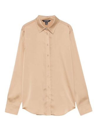 Lauren Ralph Lauren buttoned shirt - women - Recycled Polyester - L - Neutrals