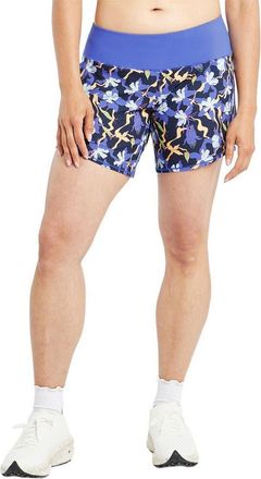 Oiselle Ra Printed 6In Short - Womens in Ink Blue Aquila Bloom at Nordstrom, Size 12