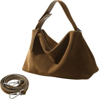 Generic Suede Tote Bags For Women Suede Purse Suede Handbag Vintage Suede Shoulder Crossbody Bag Shoulder Bags for School (Brown, One Size)