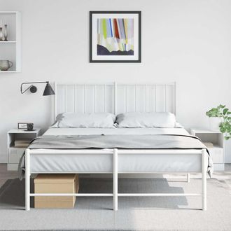 vidaXL Mesitas De Noche 2 Unidades Acero Blanco 34,5x39x44 Cm Vidaxl