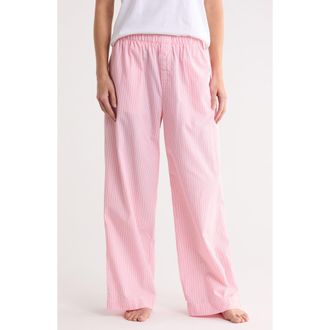 Nordstrom Rack Cotton Poplin Pants in Pink Quill Essential Stripe at Nordstrom Rack, Size X-Small