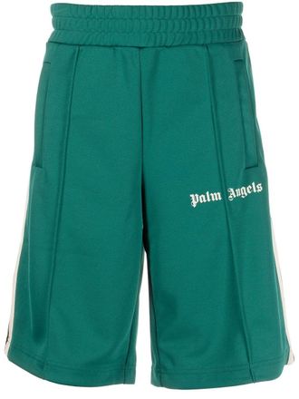 Palm Angels Trainingsshorts met geborduurd logo - Groen