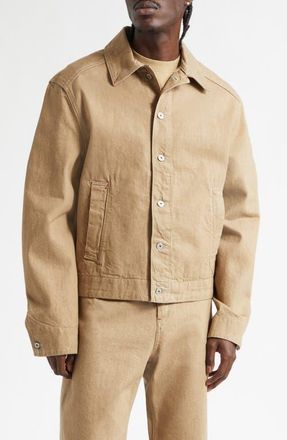 Jacquemus La Vest Mirada de N&icirc;mes Denim Jacket in Beige at Nordstrom, Size 36 Us