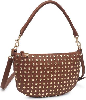 Urban Expression Jordan Studded Faux Leather Convertible Shoulder Bag