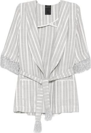 Marc Ellis Giacca Righe Morbida - Dames - Blazers - Wit - XL - Jassen