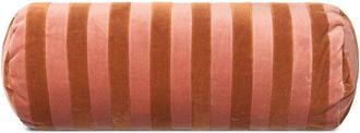 Christina Lundsteen Pink And Orange Striped Velvet Bolster Cushion - Unisex - Cotton/Down
