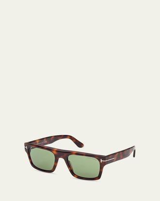 Tom Ford Mens Cyrus 02 53mm Square Acetate Sunglasses