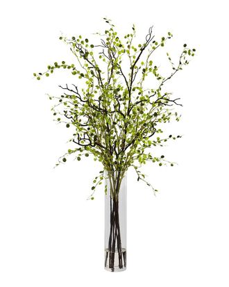 Nearly Natural Night Willow Arrangement In Glass Vase