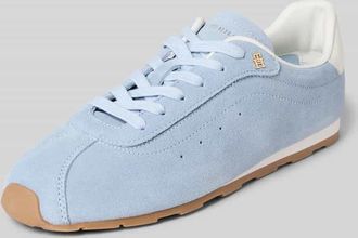 Tommy Hilfiger Low Top Sneaker aus reinem Rindsleder in Hellblau, Gr&ouml;&szlig;e 36