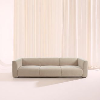 Sweeek Sof&aacute; de tela, 4 plazas, beige