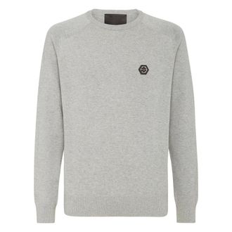 Philipp Plein Heren, Truien, Grijs, Maat: 3XL Katoen