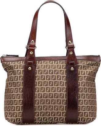 Fendi Borsa tote in tela con motivo Zucchino 2000-2010 - Marrone