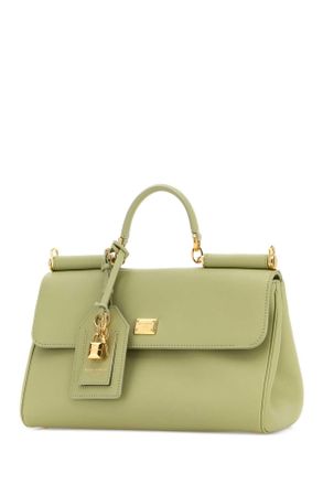 Dolce & Gabbana Womens Pastel Green Leather My Sicily Handbag Salvia1 Pvc Vitello Borse A Mano