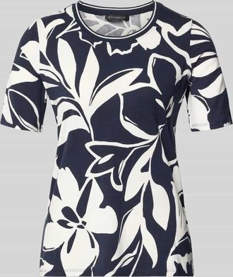 Betty Barclay T-Shirt aus Viskose-Elasthan-Mix im Allover-Look in Marine, Gr&ouml;&szlig;e 36