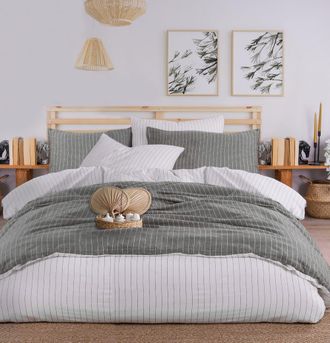 Blanc Avenue Juego de funda de edred&oacute;n 200x200 cm+ 2 FA 65x65 cm 100% algod&oacute;n