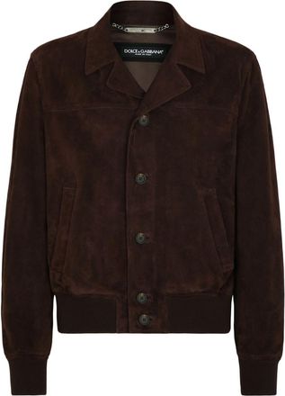 Dolce & Gabbana suede bomber jacket - men - Sheepskin - 54 - Brown