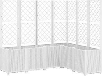 vidaXL Vidaxl - Garden Planter with Trellis White 160x120x140 cm pp