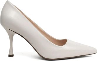 Sergio Moretti Klassieke Witte Hoge Hakken Pumps - Dames - Pumps - Wit - 40 EU - Leer - Schoenen