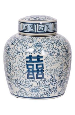 A & B Home Berit Lided Porcelain Jar in Blue at Nordstrom Rack