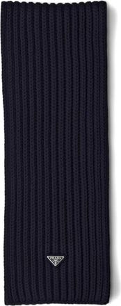 Prada Ribgebreide sjaal met email - Blauw