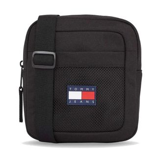 Tommy Hilfiger Men's Hybrid Reporter Bag with Ample Storage in Black Durable Nylon