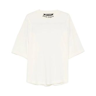 Palm Angels Camiseta de Algod&oacute;n con Logo - Tops - Hombre - Blanco - M