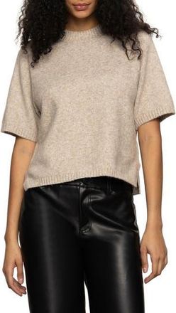 Sanctuary Short Sleeve Sweater in Heather Pearl at Nordstrom Rack, Size Medium