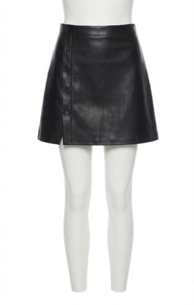 Z Supply Allegra Faux Leather Mini Skirt In Black