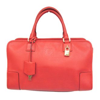 Loewe Amazona Bag Leather Red Leather Handbag (Pre-Owned)