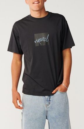 Rip Curl Rip Script Icon Organic Cotton Graphic T-Shirt in Washed Black at Nordstrom, Size Xx-Large