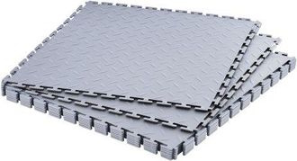 OEM Suelo De Pvc Antideslizante Para Garaje, Paquete De 8 Unidades De 513 X 513 X 5 Mm, Instalaci&oacute;n Por Clic, Con Patr&oacute;n De Diamante Para Taller, Almac&eacute;n,