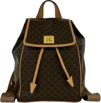 Celine Brown Leather Pvc Backpack (Pre-Owned)