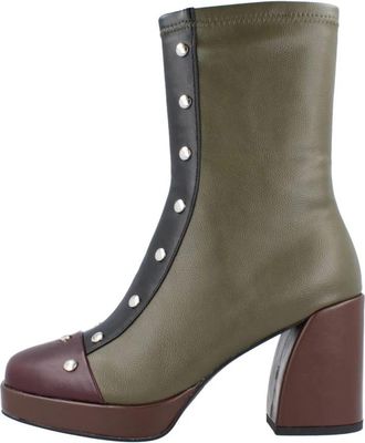 Noa Harmon Platform Heeled Boots - Dames - Laarzen met Hak - Groen - 40 EU - Schoenen