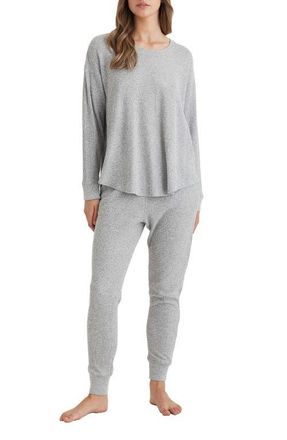 Papinelle Sleepwear Supersoft Waffle Knit Pajamas in Grey at Nordstrom, Size X-Large