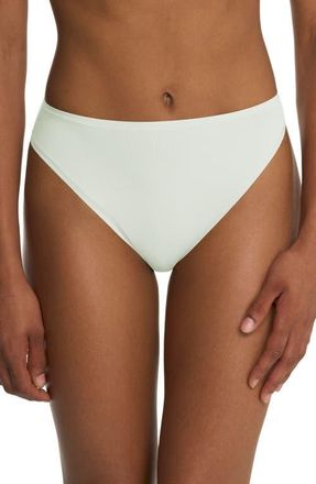 Natori Bliss Bare Cotton High Cut Briefs in Iced Mint at Nordstrom, Size X-Small