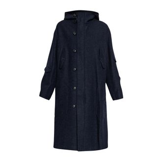 Yohji Yamamoto Jassen, Heren, Blauw, L, Wol, Woljas Met Capuchon
