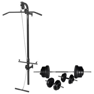 vidaXL M&aacute;quina Musculaci&oacute;n Power Tower Con Pesas Y Mancuernas 60,5 Kg Vidaxl