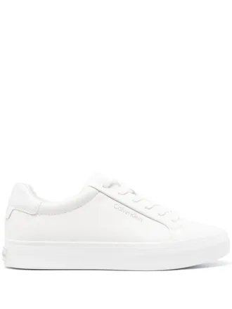 Calvin Klein lace-up fastening sneakers - women - Calf Leather/Calf Leather/Rubber/Fabric/Rubber - 36 - White