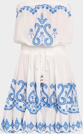 Ramy Brook Natalie Embroidered Strapless Mini Dress
