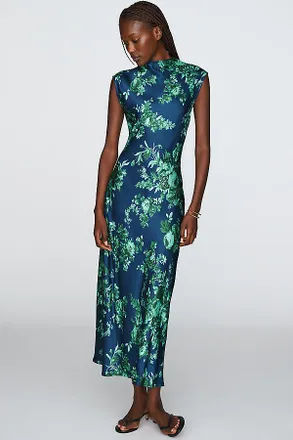 Maeve Charlette Mock-Neck Midi Slip Dress