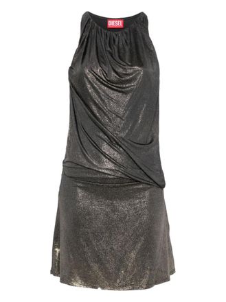 Diesel Grey Metallic-effect Draped Dress