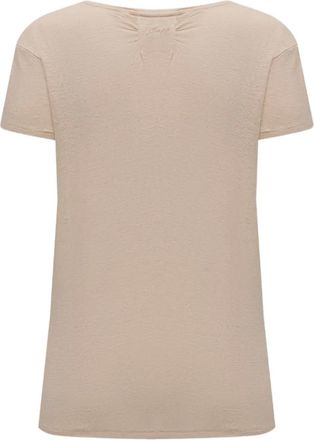 BOSS embroidered-detail linen top - women - Linen/Flax - M - Neutrals