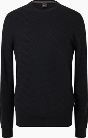 HUGO BOSS Mens Knitted Top - Black - Size: 46