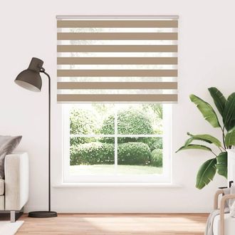 Berkfield Home Zebra Blind Sand Brown 165x200 cm Fabric Width 160.9 cm Polyester