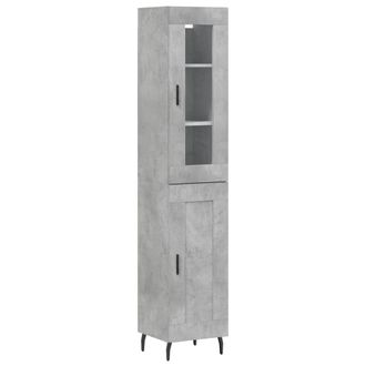 Berkfield Home Highboard Concrete Grey 34.5x34x180 cm Engineered Wood