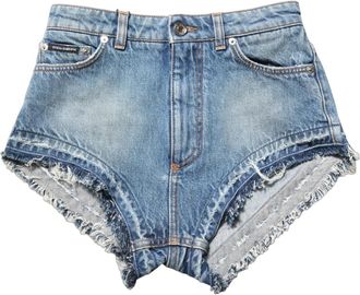 Dolce & Gabbana High Waist Hotpants - Dames - Denim shorts - Blauw - S - Katoen - Korte Broeken