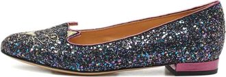 Charlotte Olympia Ballerine con glitter - Blu